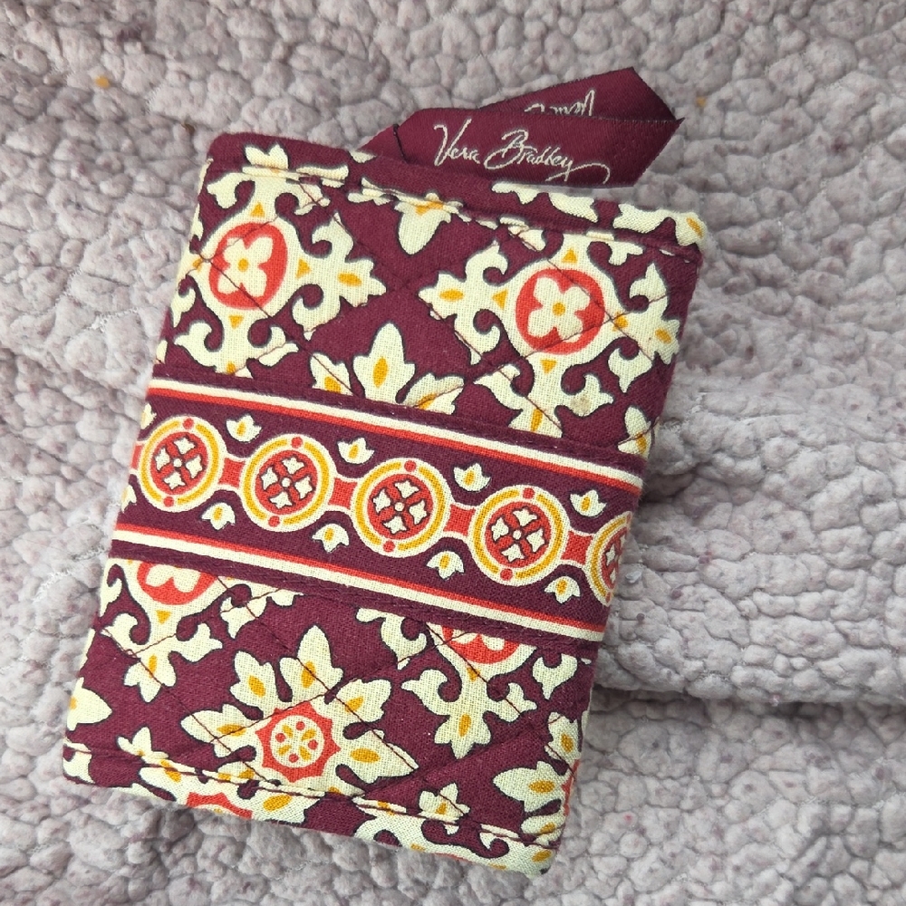 Vera Bradley Burgundy and Yellow Card Holder
